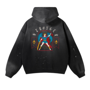 Vintage Wash Frayed Fleece Hoodie - 360 GSM