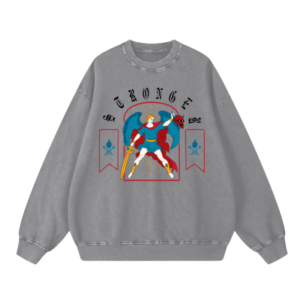 Acid Wash Oversize Sweatshirt - Stronger